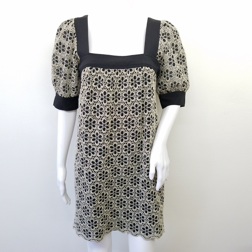 Thread Social Eyelet Lined Floral Babydoll Midi Dress Size 4